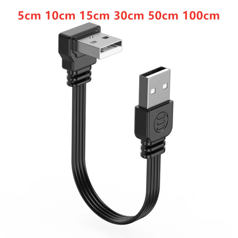 5cm 10cm 100cm USB 2.0 A Male to male 90 Degree Angled Extension Adaptor cable USB2.0 male to male right/left/down/up cable cord