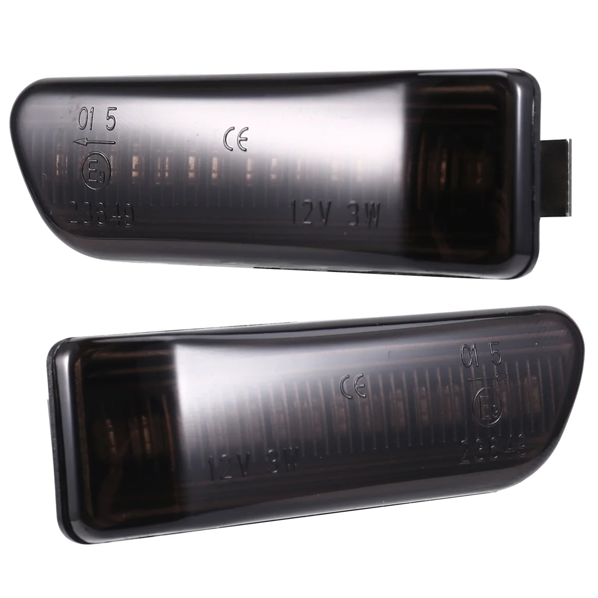 1Pair for   A8 A8L S8 Flashing Amber LED Side Marker Indicator Turn Signal Lights 4E0949127,4E0949128 Smoked Black