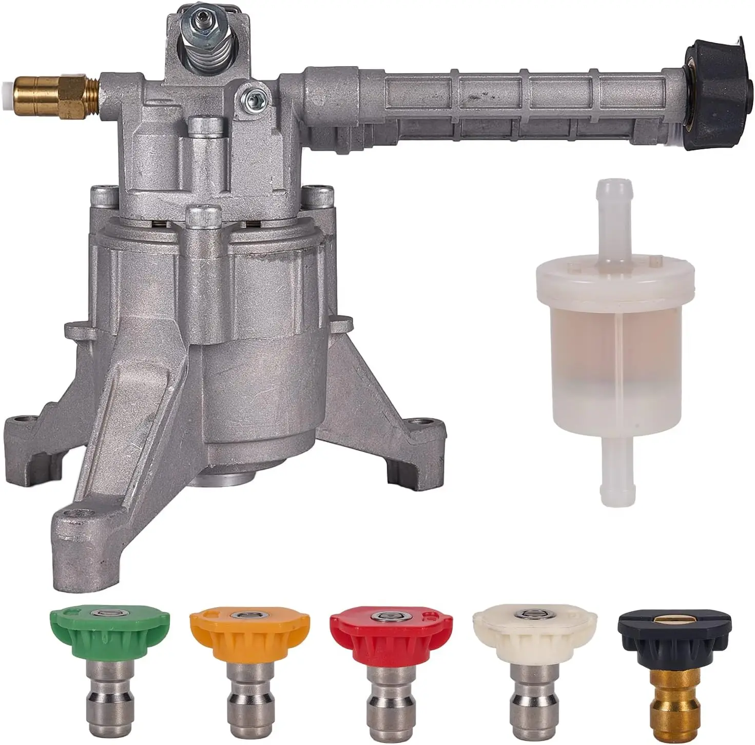

7/8" Shaft Vertical Pressure Washer Pump for 2.2-2.5 GPM 2600-3000 PSI Fits Most 4-7 HP Engines with 5 Nozzles
