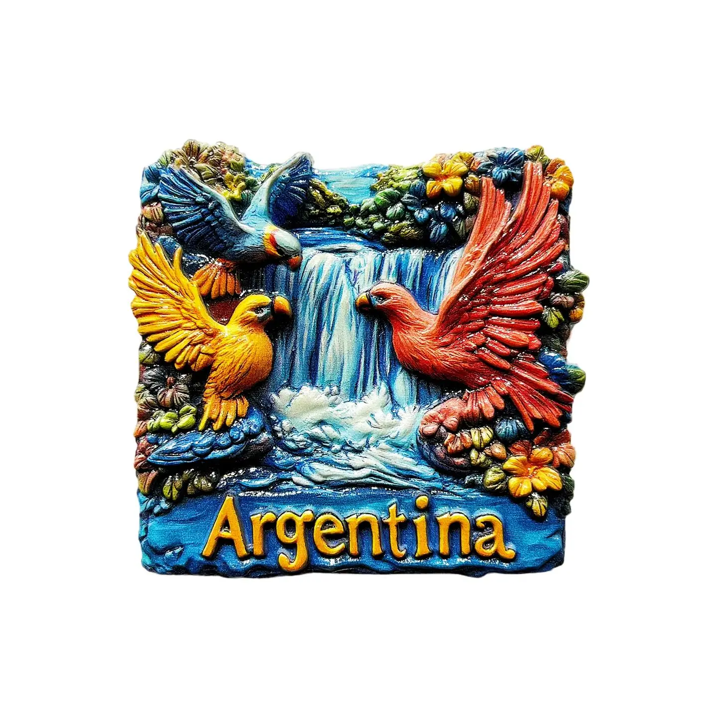 Argentina Iguazú Falls Macaw Bird Tourist Souvenir 3D Home Decoration Magnet Refrigerator Sticker