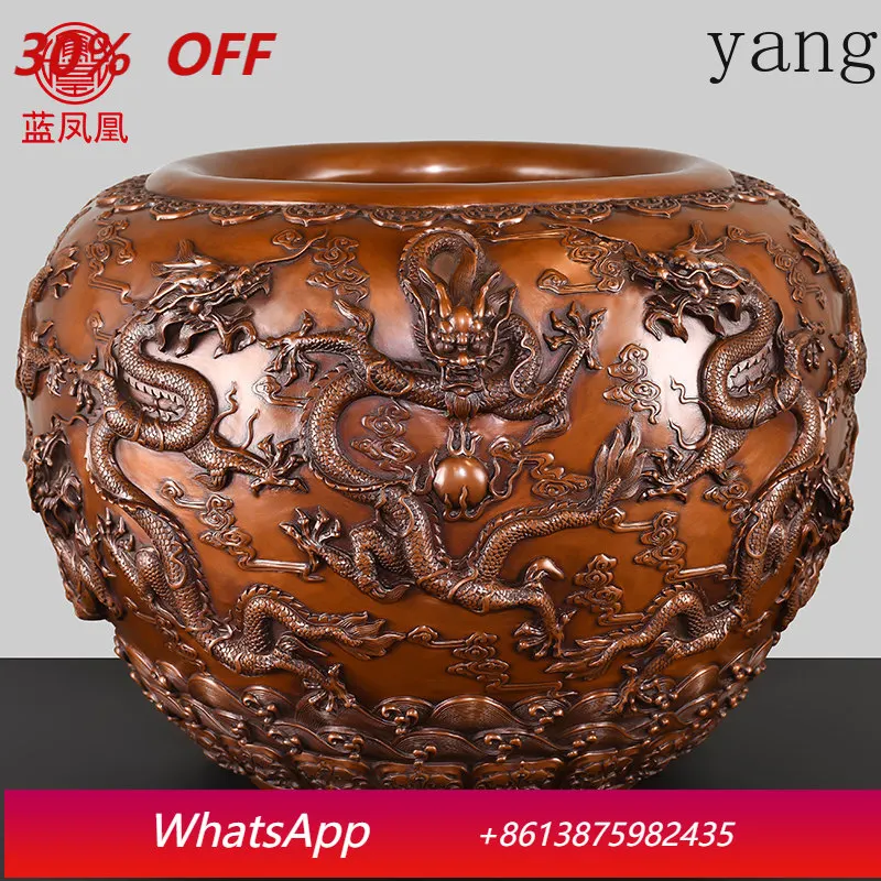 

CX copper cylinder ornament pure copper cylinder cornucopia Forbidden City lion head cylinder