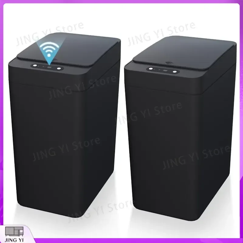 2 Pack Smart Trash Can 2.6 Gallon Automatic Sensor Waste Bin Waterproof Motion Detection Lid Small Garbage Can for Bathroom