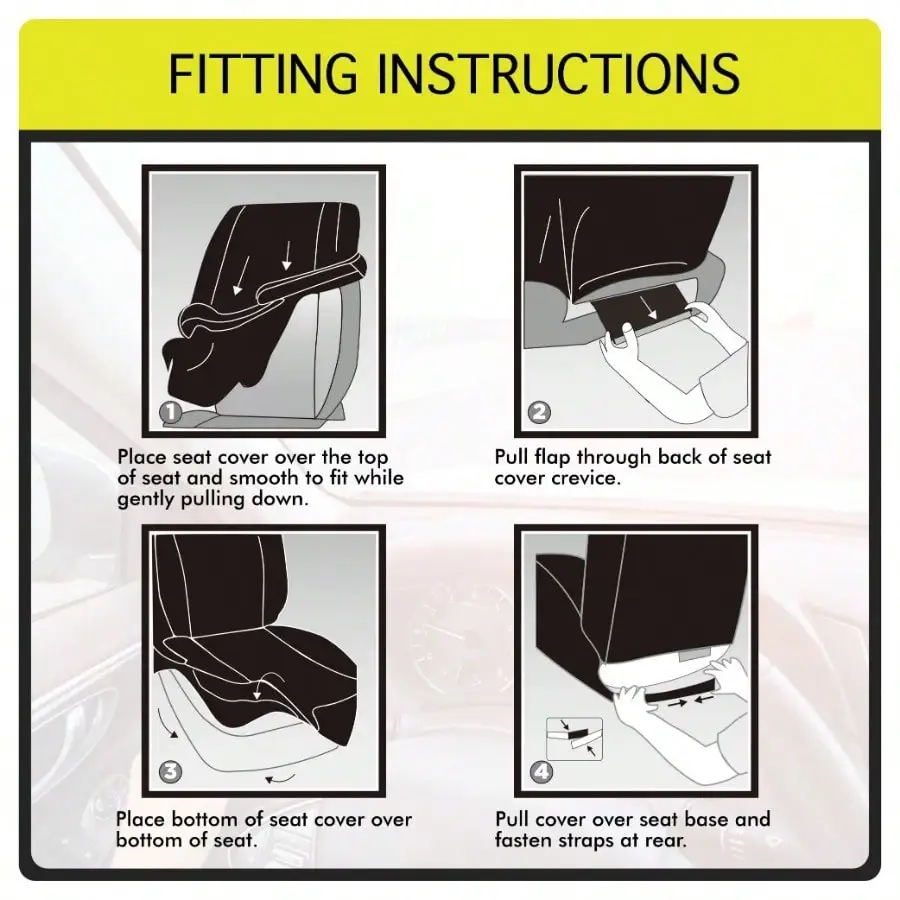 أغطية مقاعد ومسند للرأس من جلد البقر الصناعي باللونين الأبيض والأسود العالمي، مجموعة من قطعتين