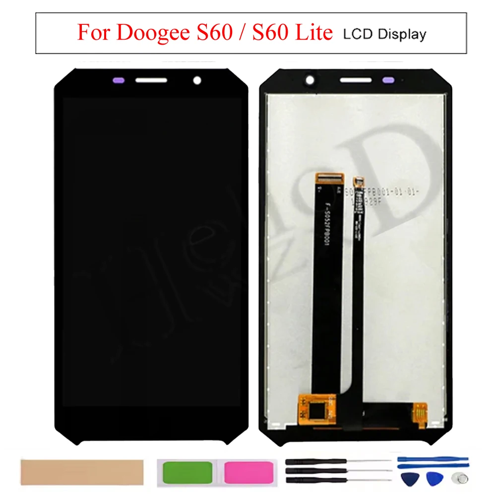 Pantalla táctil LCD para Doogee S60 S60 Lite, piezas de repuesto de montaje de digitalizador + herramienta de reparación