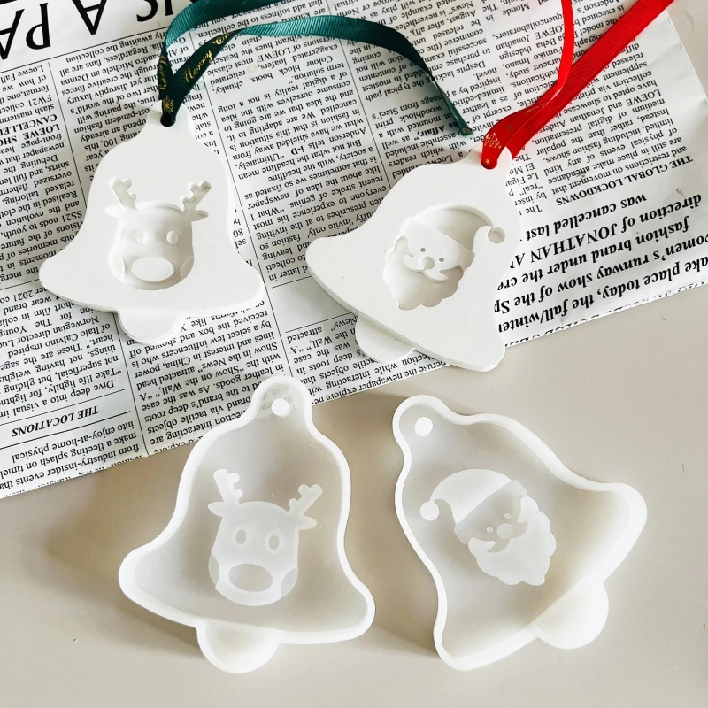 Christmas Aroma Wax Pendant Silicone Mold Xmas Fragrance Gypsum Plaster Molds Cement Clay Crafts Decoration