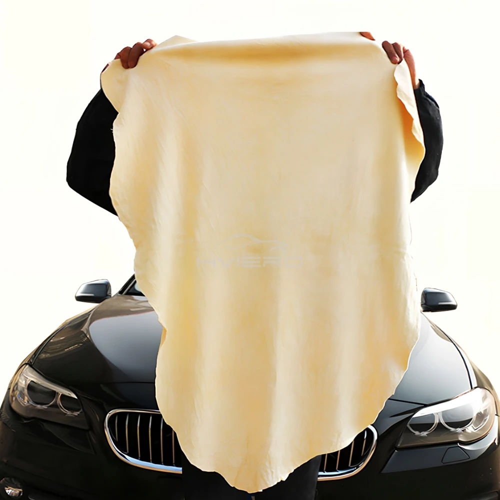 Reinigungstuch aus Wildleder, Hirschleder, für Auto, Auto, Motorrad, Fenster, Spiegel, lackierte Oberflächen, Reiniger, sauberes Öl, gegerbtes Leder – Detail 1
