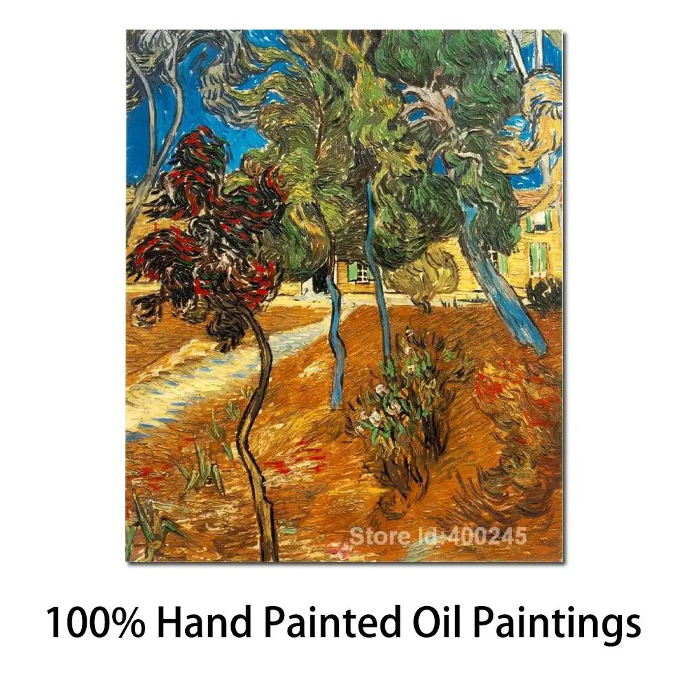 

Famous Artwork of Vincent Van Gogh Trees in The Asylum Garden Handamde Canvas Art Landscape Wall Picture Hallway Decor