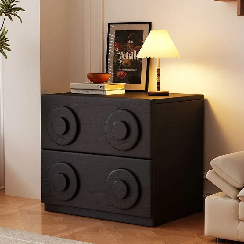 Dresser cabinet, living room home TV cabinet, vintage black card door  bedside , floor-standing modular