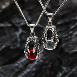 European and American Style Stainless Steel Domineering Dragon Claw Dragon Ball Fashionable Viking Pendant Necklace Jewelry