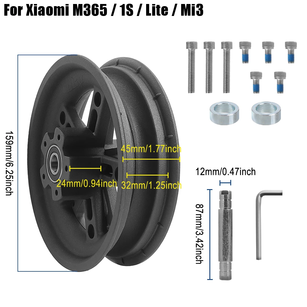 

Aluminum Hub 8.5 Inch Wheel Hub for Xiaomi M365 1S Pro Pro2 Mi3 Electric Scooter Split Solid Tire Rear Hub Replacement Parts