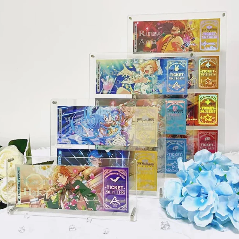 Multi-Size Clear Acrylic Display Frame for Holographic Tickets Dustproof Show Stand for Concert Tickets, Photocards, Anime Merch