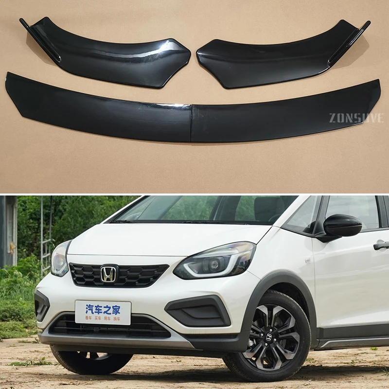 For Honda Jazz Fit 2004--2024 Year Front Bumper Lip Splitter Spoiler Body Kit Accessories Universal 4pcs