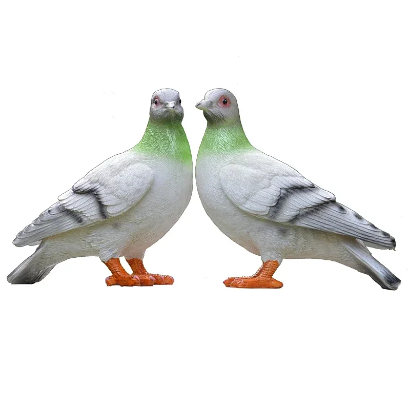 

2 pcs Outdoor garden simulation pigeon statue Resin handmade sculpture Simulation animal statue Home decoration accessories