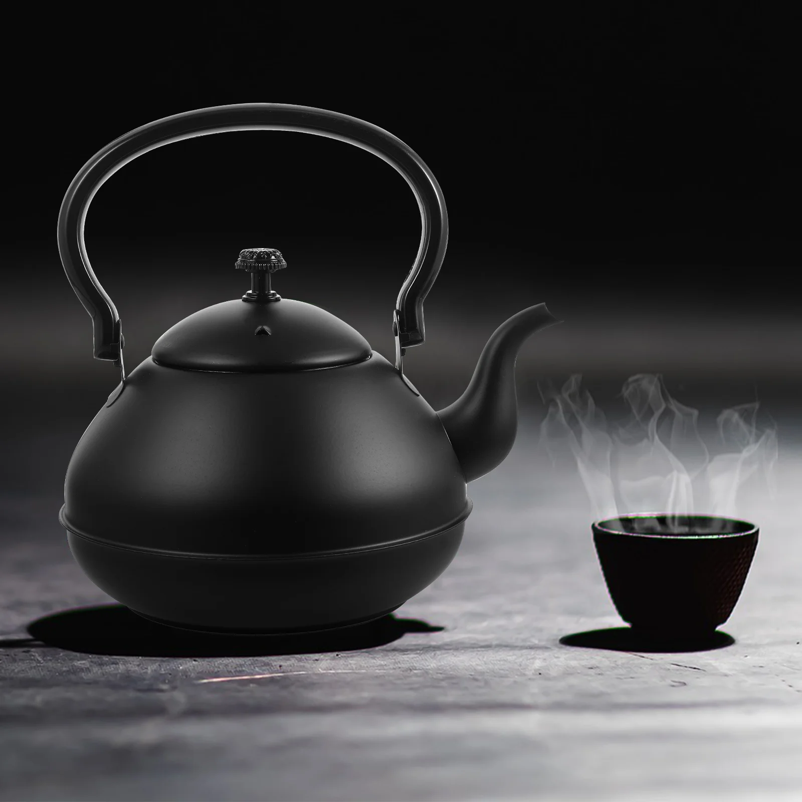 Stainless Steel Kettle 2 0L Black Ergonomic Handle Large Diameter for Tea Coffee Soup Hot Beverages Kitchen Teapot