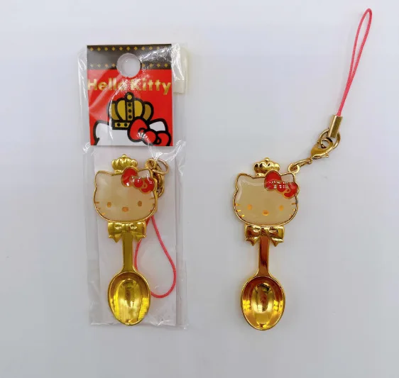 Японская подвеска-ложка с большим лицом «Hello Kitty», KT Cat, мини-милая сумка, подвесной брелок, аниме, кавайная фигурка, игрушка, подарки