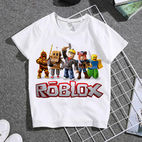 Summer Roblox Child Clothing for Boys Girls T-shirts for Primary Secondary School Students Short Sleeves Parent Child Clothing