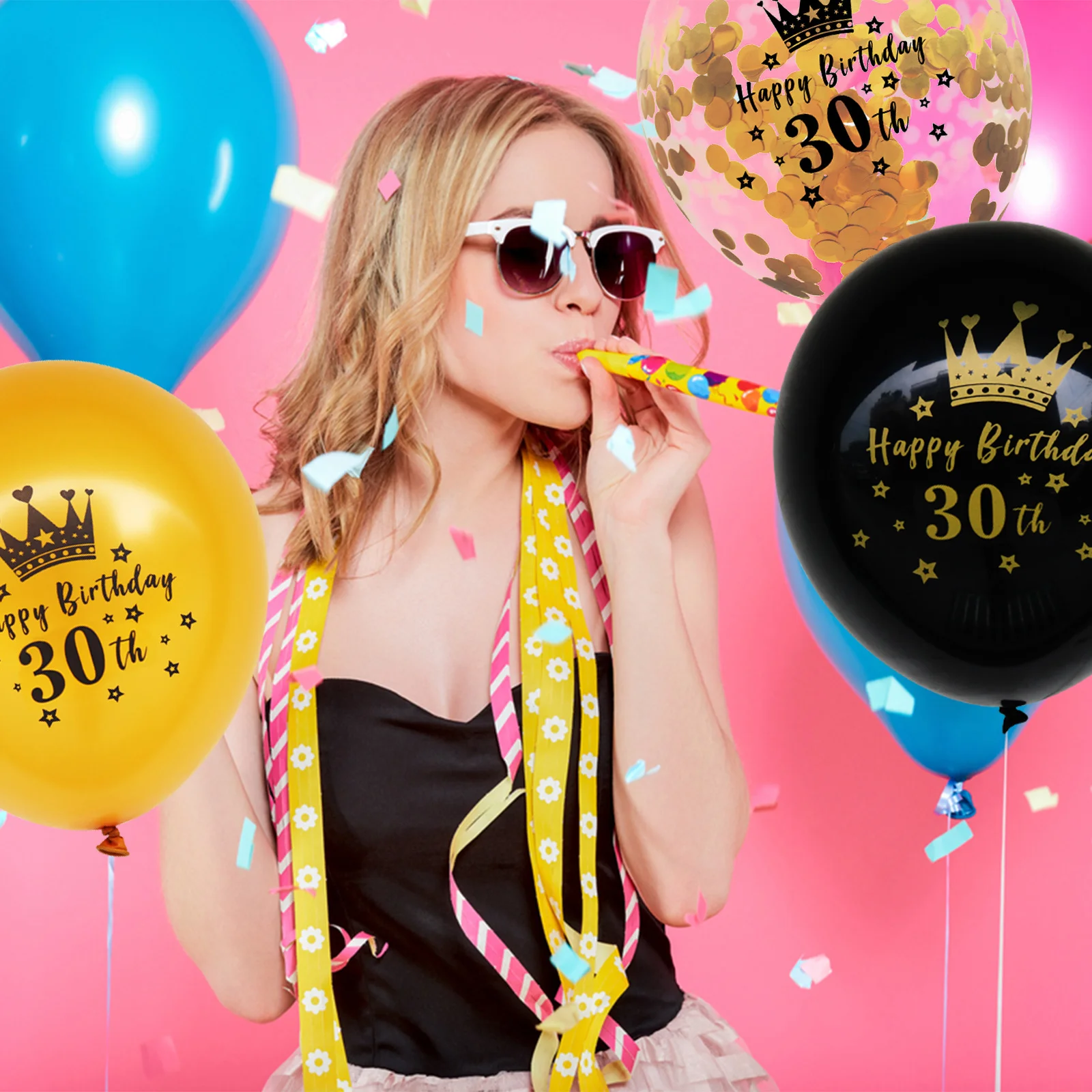 

15 Pcs Balloon Confetti Set Number Printing Balloons Birthday Party Supplies​​​​​​​ Decorative