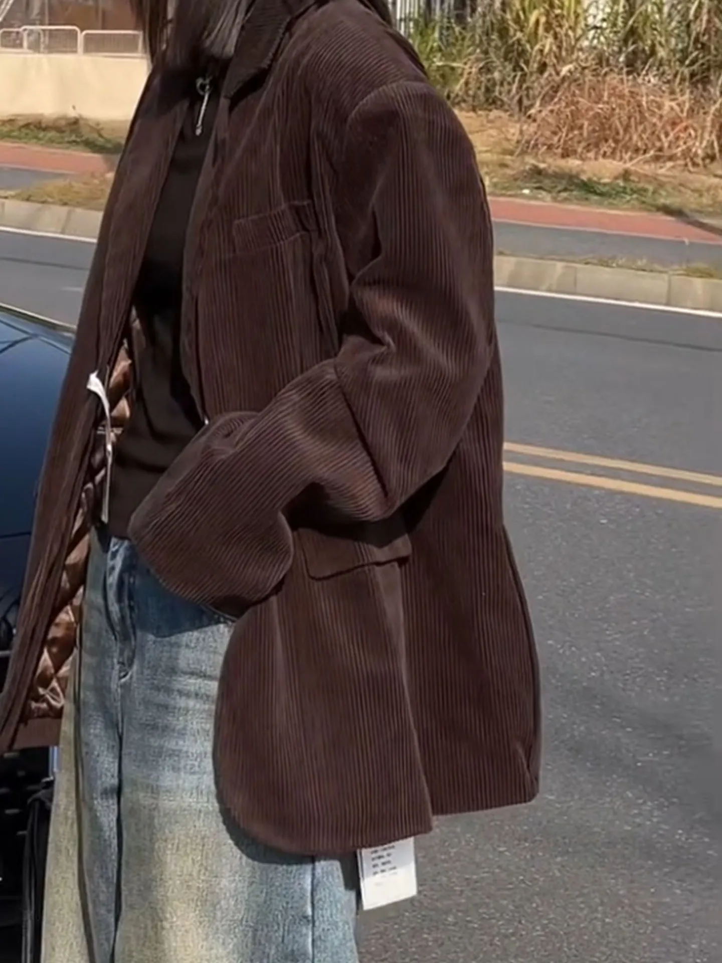 

Brown Leisure Sle Women's Suit Jaet Spring 2026 Loose Fit Korean Sle Vintage Feel High Quali Top Coat