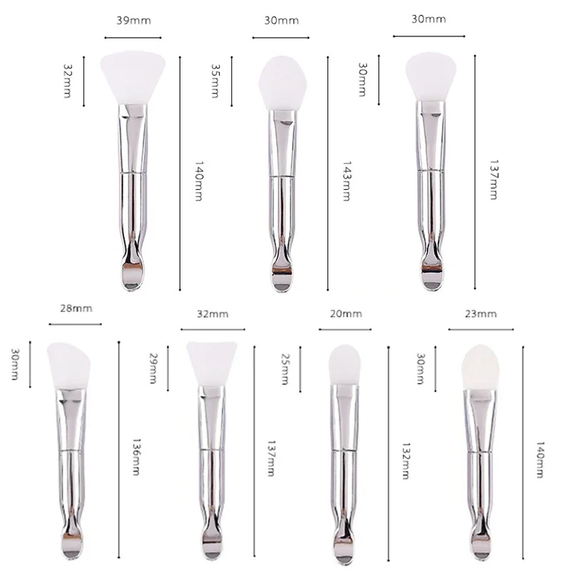 1 pçs escova de máscara facial mistura escovas de lama líquido fundação contorno pincéis de maquiagem de ponta dupla silicone máscara facial escova de maquiagem