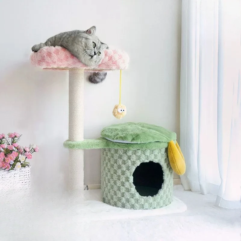 

Cat climbing frame cat nest scratching board integrated small apartment does not occupy an area of cherry blossom matcha cat