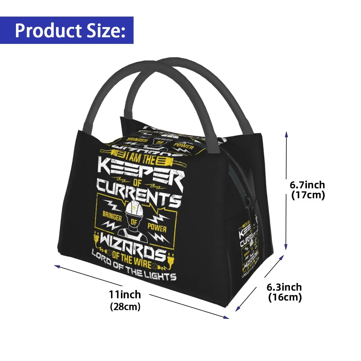 Electrician Electrical Engineering Power Insulated Lunch Bag Storage Food Boxes Portable Container Cooler Thermal Lunch Box Tote
