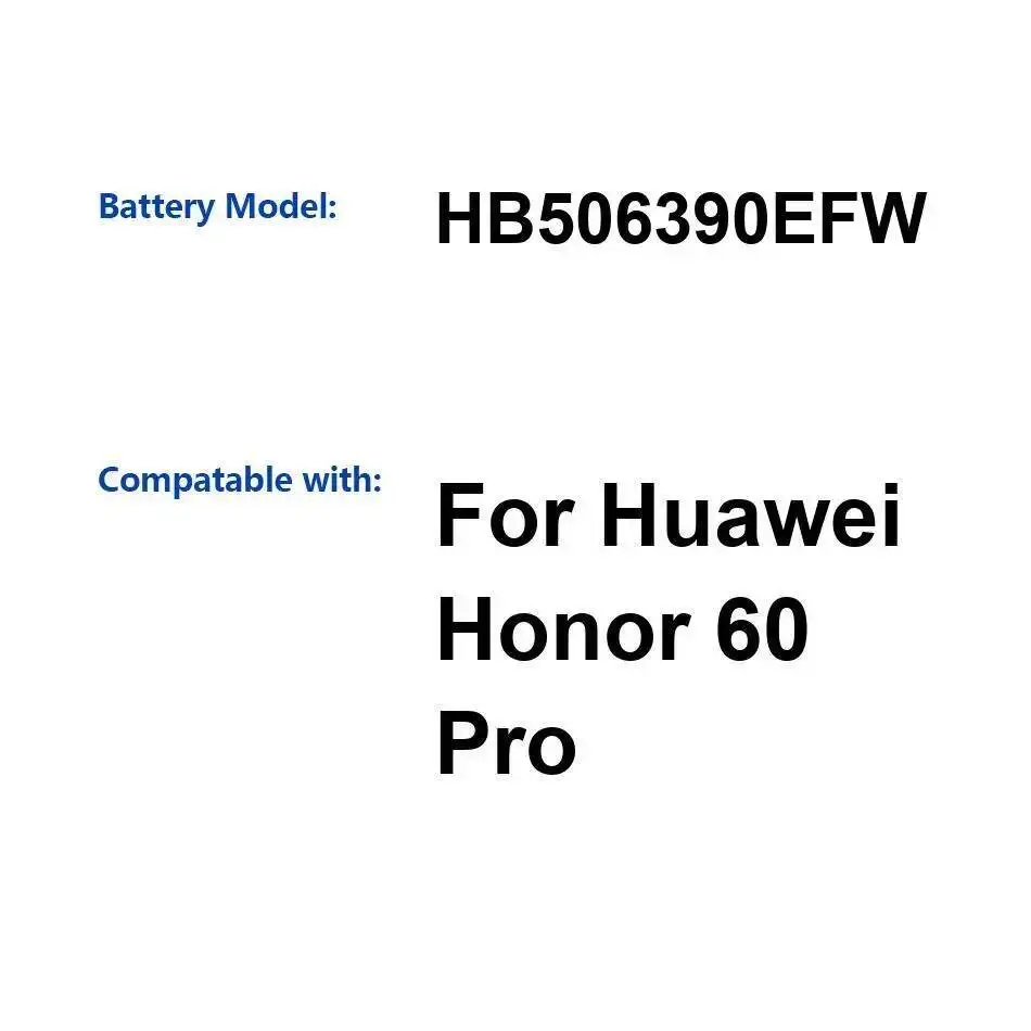 

Аккумулятор мобильного телефона HB506390EFW 4700 мАч, замена премиум-класса, высокая совместимость для Huawei Honor 60 Pro