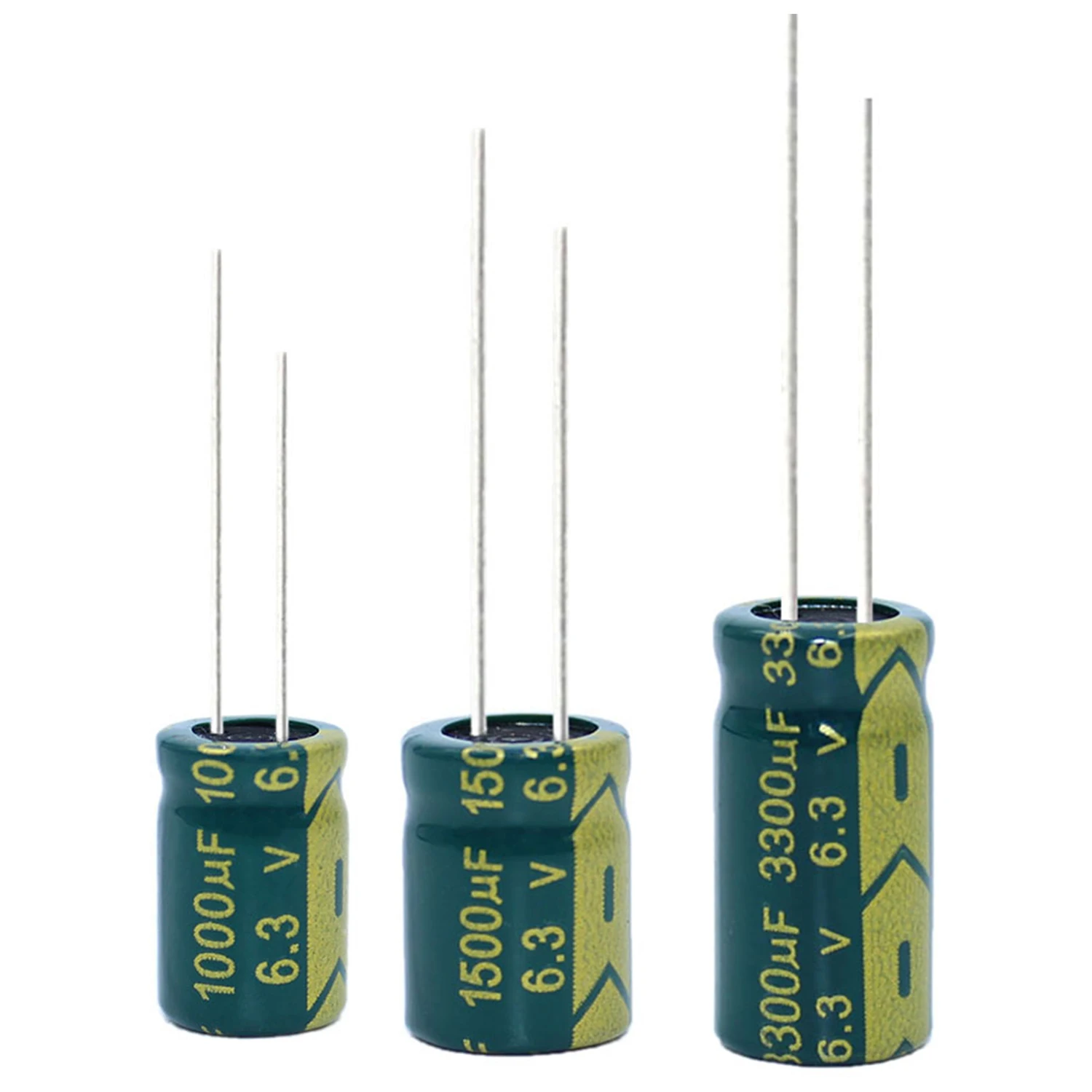 20pcs Aluminum Electrolytic 6.3V1000uF 6.3V1500uF 6.3V2200uF 3300uF 6.3V 6V3 Power Adapter High-Frequency Low-Resistance Capacit