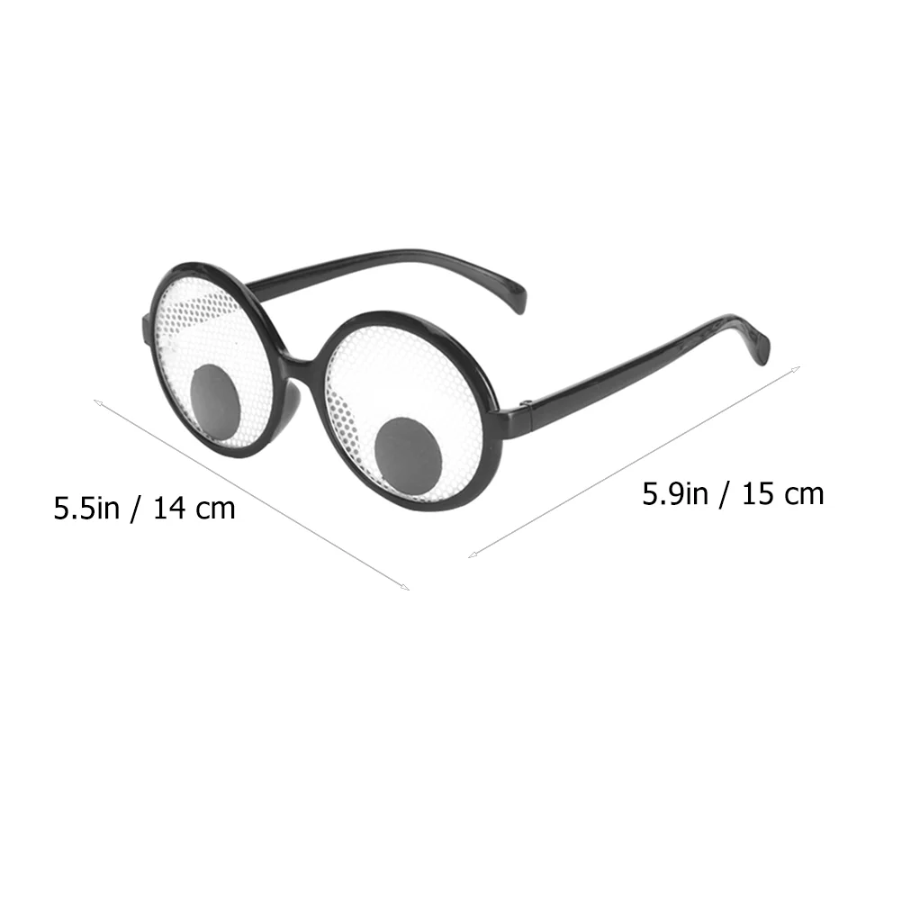 2 Pcs Funny Glasses Prank Eyeglasses Party It Can Move Moveable Eyeball Creative Resin