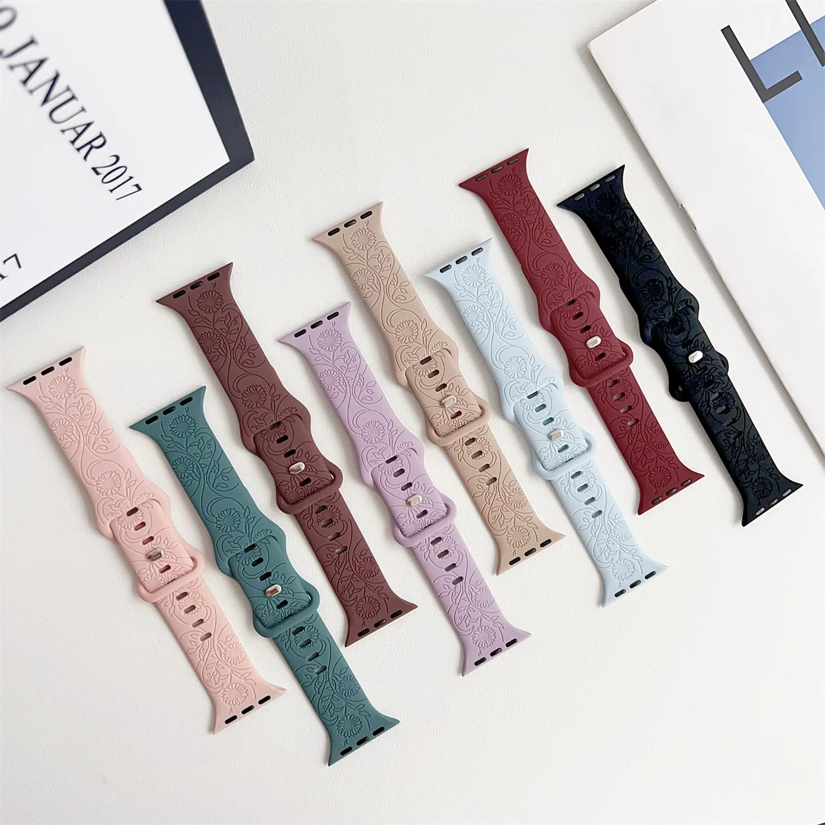 Watch Band For iWatch 42/44/45/49mm 38/40/41mm Silicone Fashion Watch Strap for Watch Series Ultra2 Se 9/8/7/6/5/4/3/2/1_voghion.com