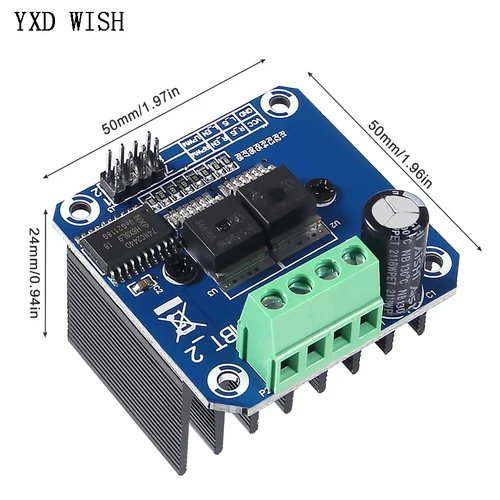 Imagen 2 del producto Módulo de controlador de Motor de alta potencia BTS7960 43A, puente H, bricolaje, Robot de coche inteligente, placa controladora de Motor de refrigeración Semiconductor, 10 Uds.