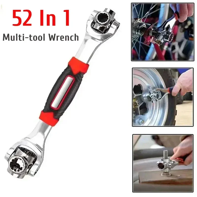 1Pc Multi-function Wrench Socket Wrench with 360 Degree Rotating Head - Ideal for Furniture, Cars, Boats, Etc