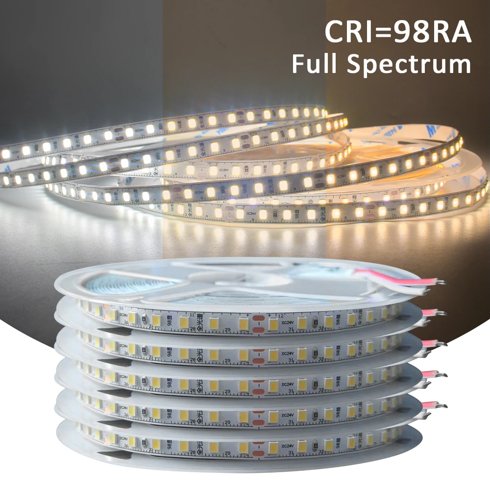 Ra98 Full Spectrum Led Strip Light 24V 10M 5M SMD2835 120LEDs Elastyczna taśma LED Lampa wstęgowa 24 V Wysoki CRI Elastyczne oświetlenie