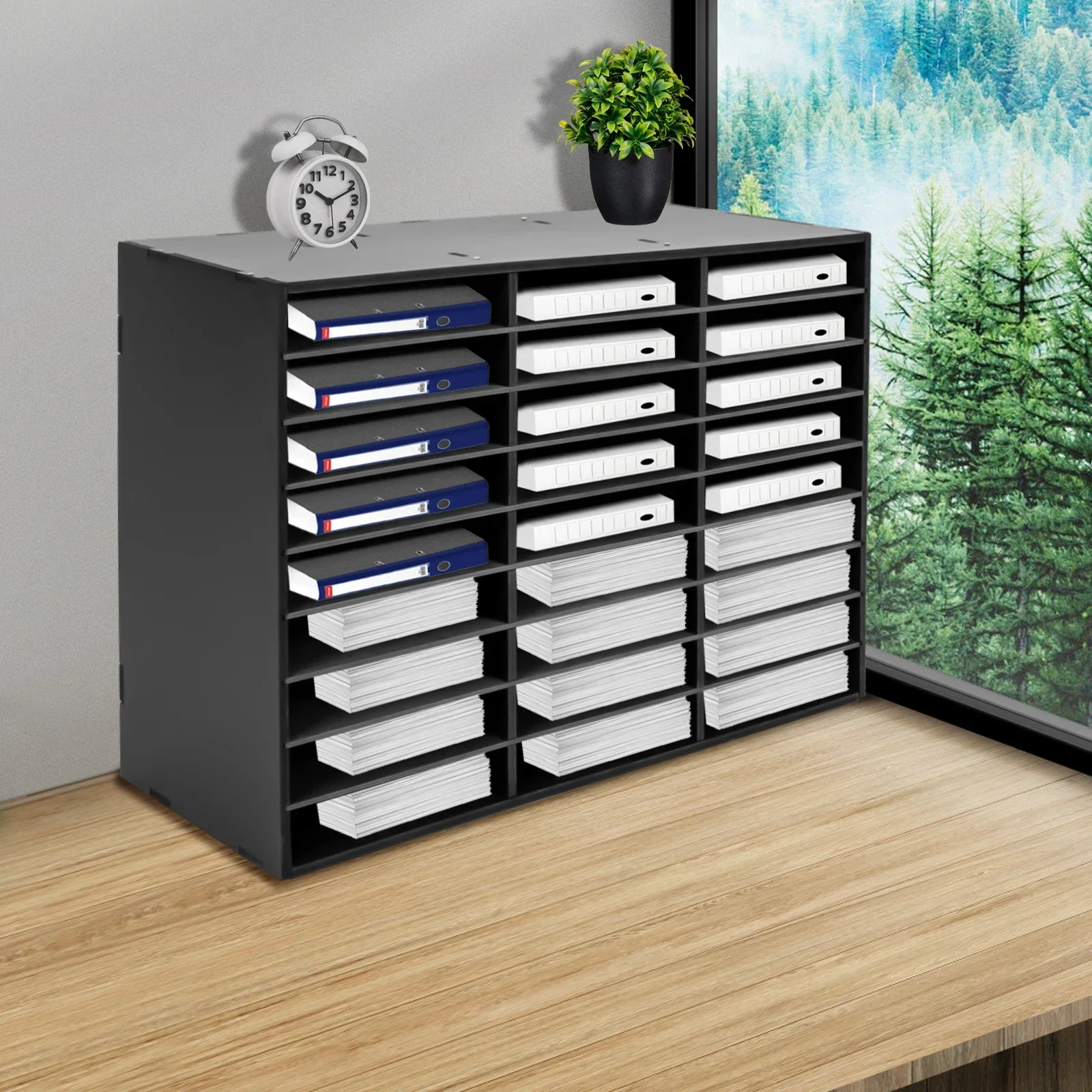 Classroom Mailbox Organizer 27-Slots, Thickened PVC Panel Literature Organizer 110lb Load Capacity, Student Teacher Mailboxes