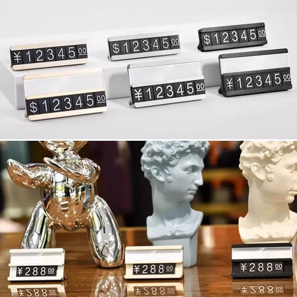 Label Harga Logam Praktis Tag Tampilan DIY Emas/Perak/Hitam Perhiasan Tag Digital Buatan Tangan