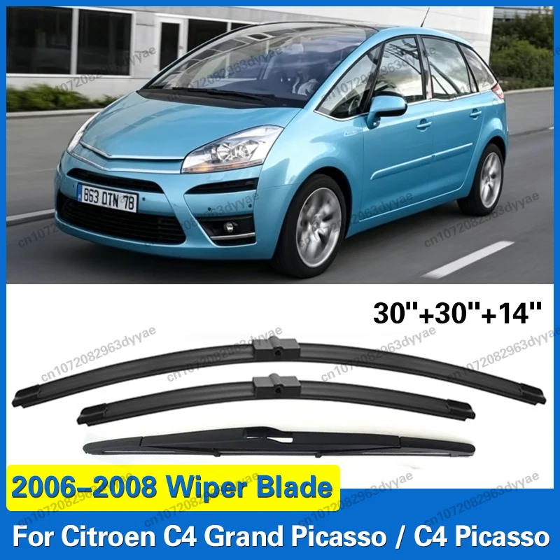 

Windshield Windscreen Wiper Blades For Citroen C4 Grand Picasso / C4 Picasso 2006 2007 2008 Front Rear Window Set Kit 30"30"14"