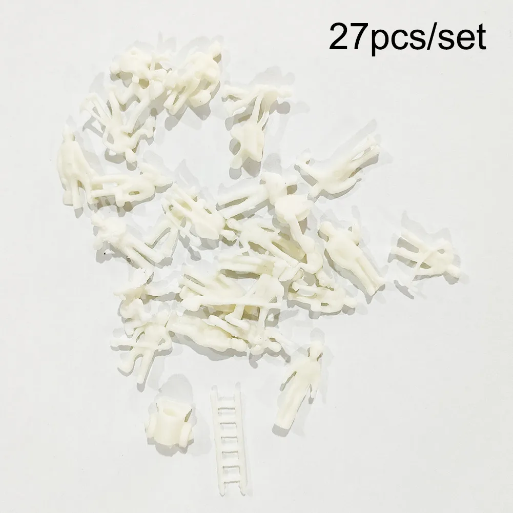 27pcs 1:87 Model Railway Train People Figures HO OO Gauge 20mm WORKMEN WHITE Outdoor Landscape Model Accessories