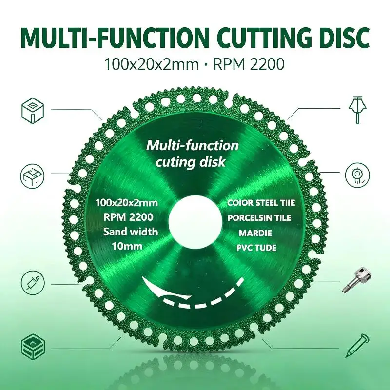 【CCA】1/3/5Pcs Multifunction Cutting Disc Diamond Saw Blade Thick Dry Cut Wheel For Angle Grinder Tile Marble PVC Metal Cutting