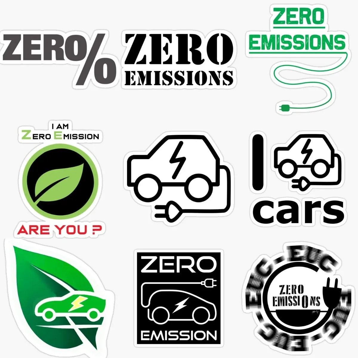 Zero Emissions Electric Vehicle Creative PVC Waterproof Stickers Accessories for Covered Scratch Decorate Car Off-road Bicycle