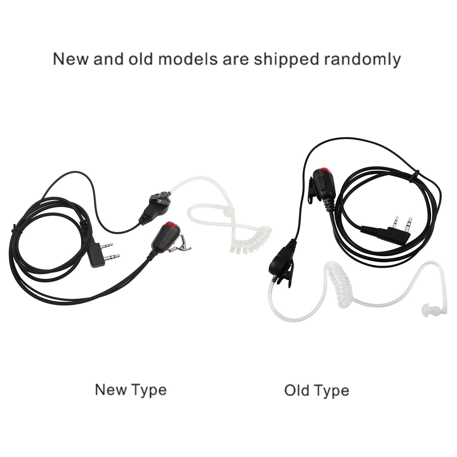 

Red Indicator Light 2Pin Acoustic Tube Earpiece With PTT Mic Covert Surveillance Noise Isolation For Walkie Talkie Two Way Radio