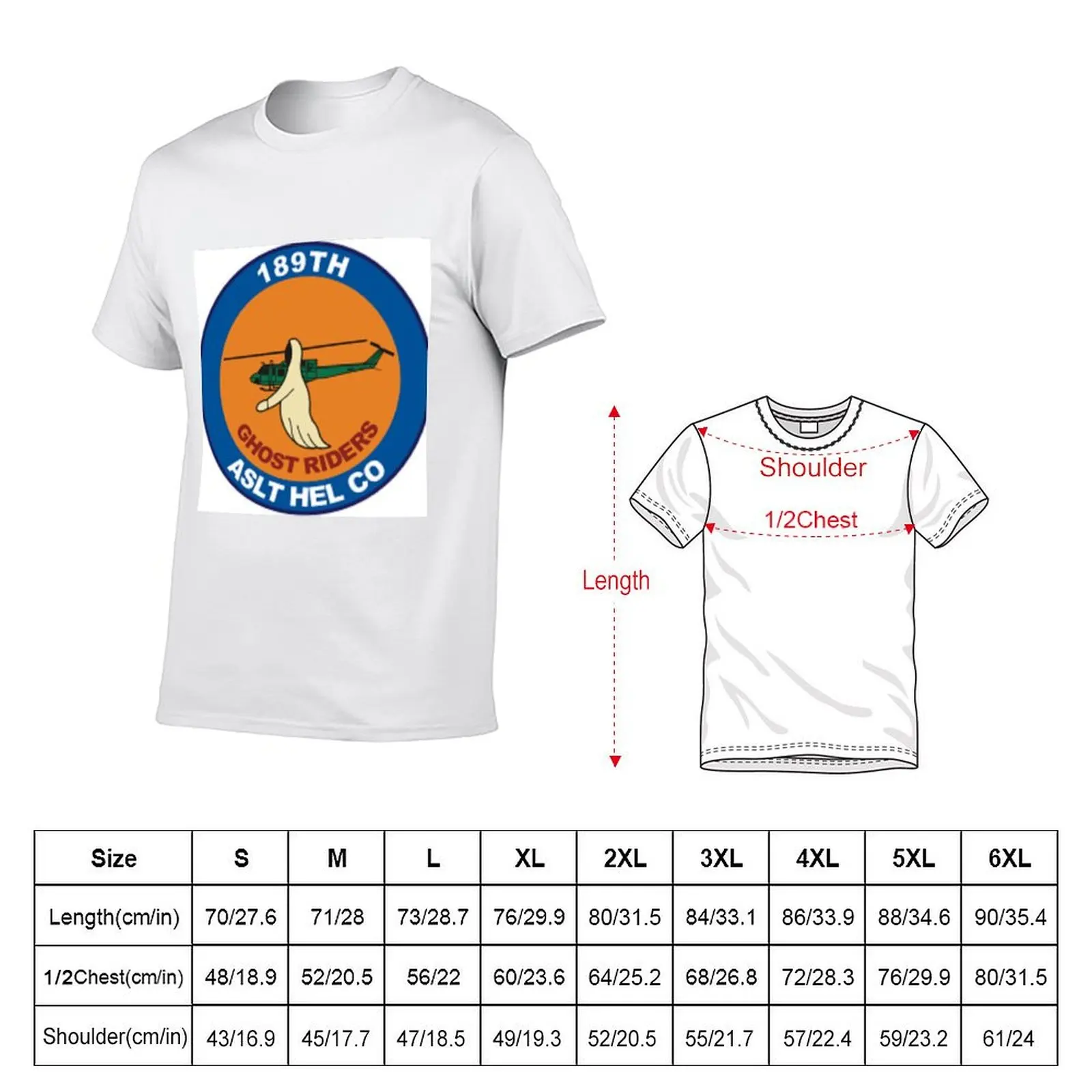 189th Assault Helicopter Co. Decal T-Shirt Casual Loose Short Sleeve Tee for Men