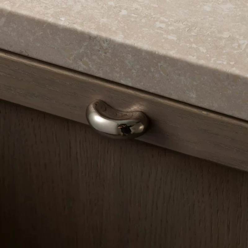 Titanium Silver Brass Cabinet Knob and Handles Drawer Pulls Minimalist Luxury Bedside Table Handles Kitchen Furniture Door Knobs