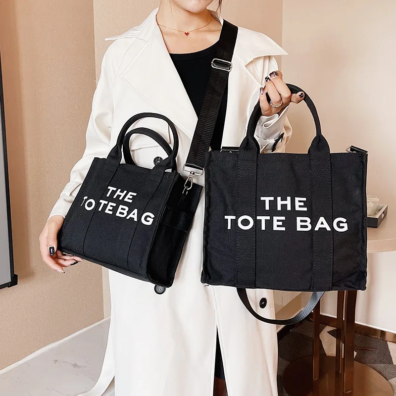 Tote Bag da donna Casual Canvas Large Capacity borse da donna Designer Letters borse a tracolla a tracolla Luxury Big Shopper bolsa fem