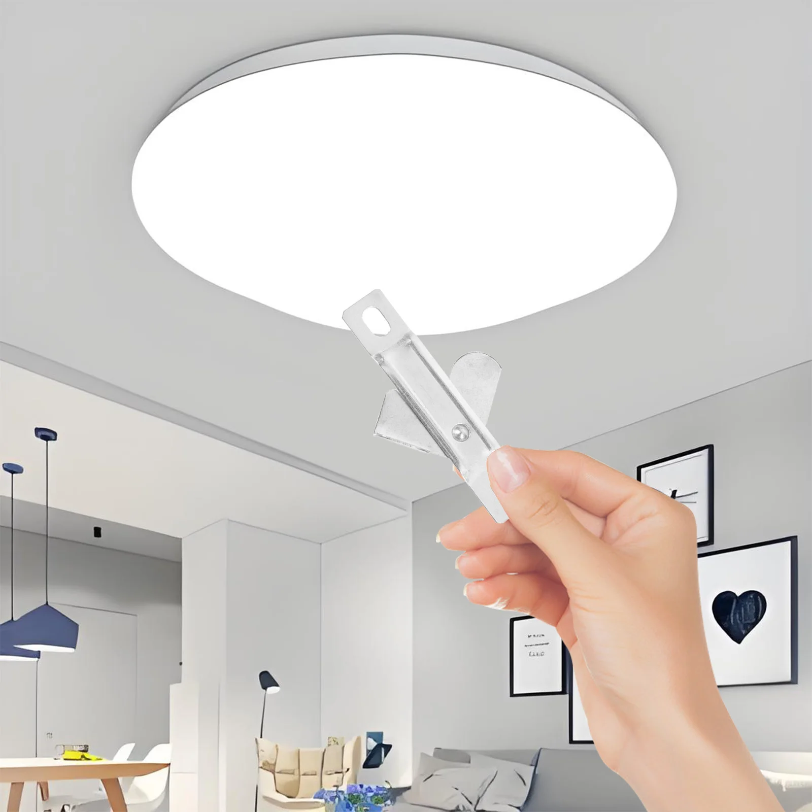 

10Pcs Ceiling Light Fixture Clips Universal Lamp Shade Holder Replacement Metal Brackets Ceiling Light Plate