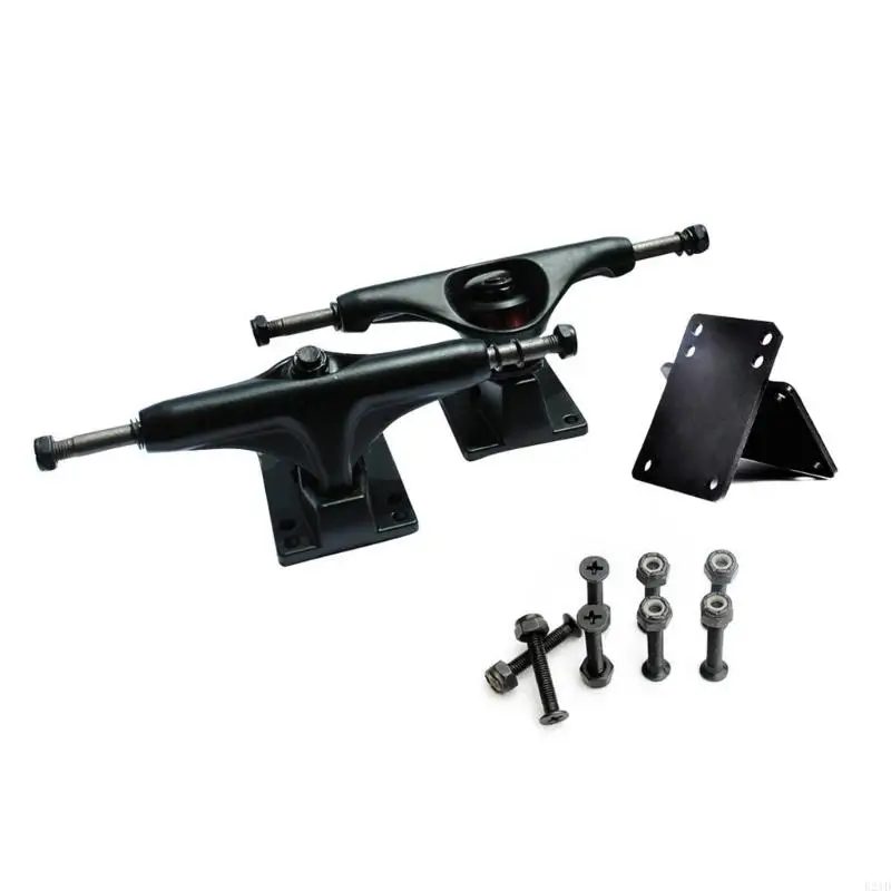 2 قطعة 5 بوصة سكيتبورد حامل عجلات استبدال الألومنيوم سكيتبورد شاحنة تأثير المقاومة قاعدة جزء سهلة الاستخدام #3