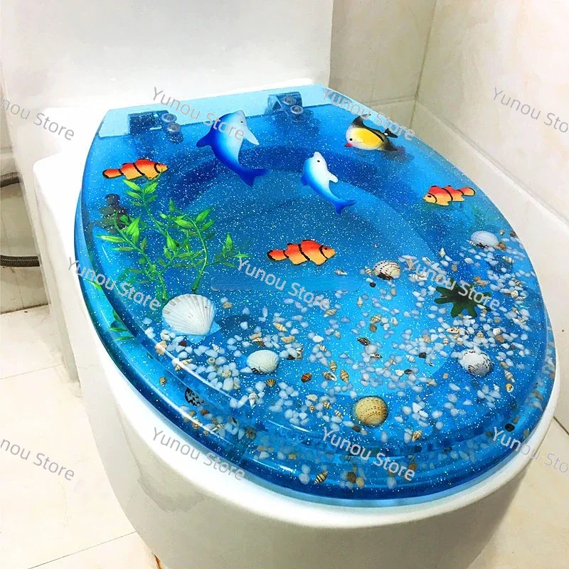 Toilet Advanced Resin Thickened Toilet Seat Cover, UVO Type Universal Ordinary Buffer Seat, Silent Color Seat