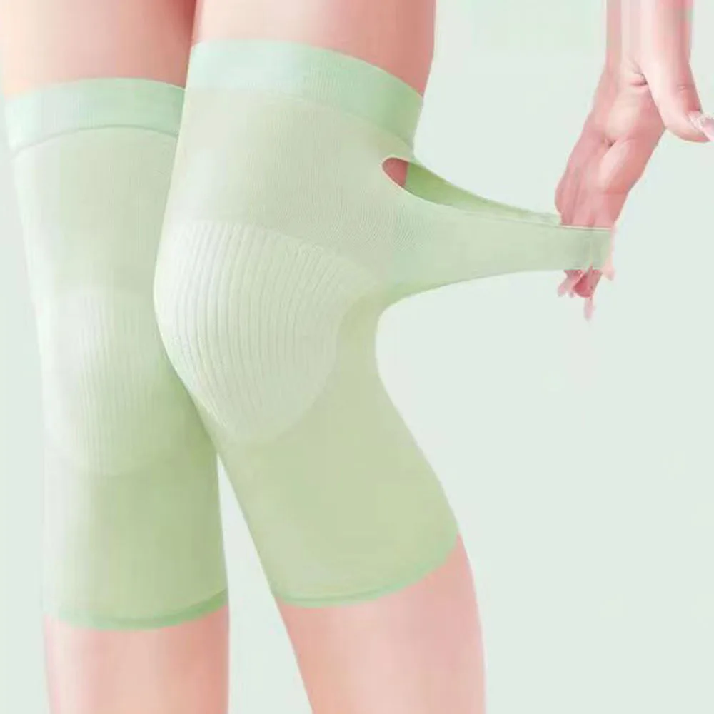 Rodillera cálida para mujer, Protector de rodilla delgado para habitación/exterior, transpirable, manga de compresión, rodilleras térmicas para mantener el calor