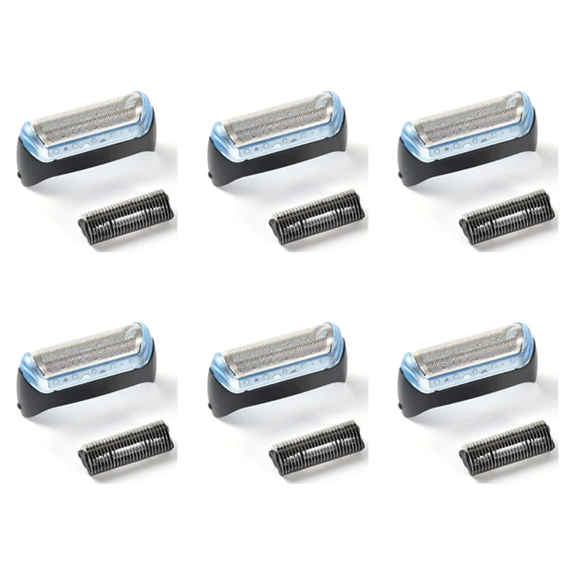 Aparelhos de compras 6 peças de malha elétrica durável peças de cabeça de folha de barbeador para Braun 10B/20B modelo 180 190 170 1775 1735