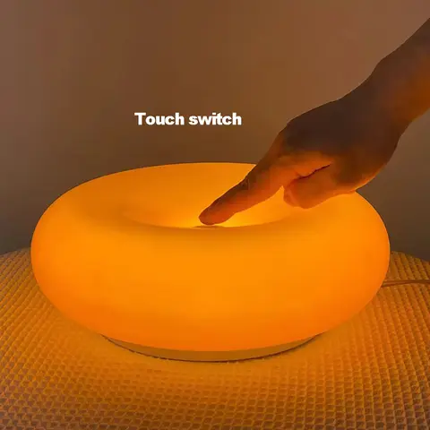 Quarto lâmpada de cabeceira tomada usb bauhaus sala estar jantar decoração donut luz ambiente