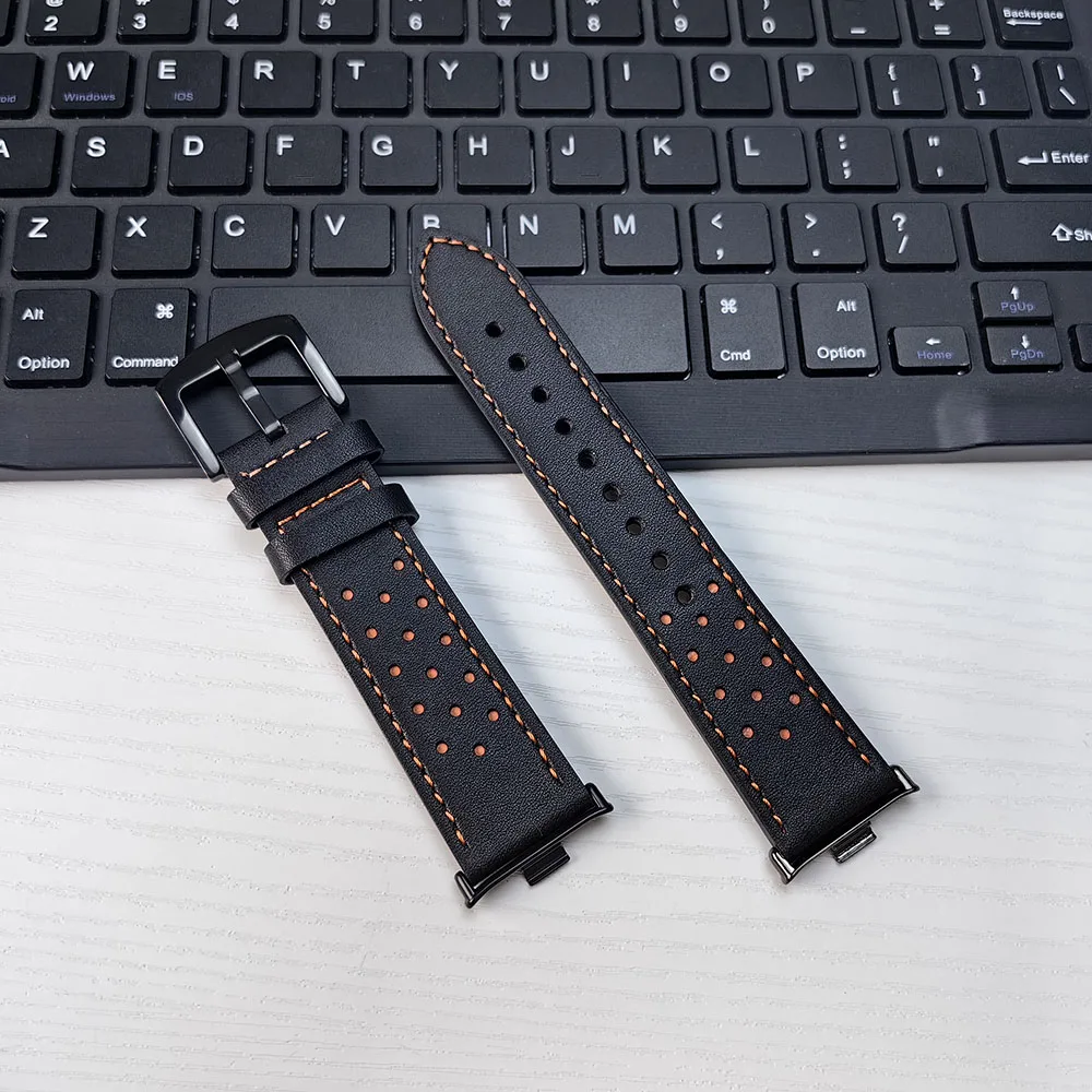 สายหนังสําหรับ Xiao mi mi Band 9 Pro/8 Pro Soft นาฬิกาสายรัดข้อมือสําหรับ Redmi นาฬิกา 5/4 ผู้หญิงผู้ชายสร้อยข้อมือเข็มขัด