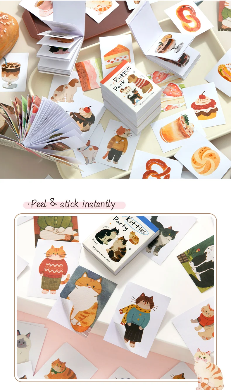 50 Stück Aquarell-Getränke-Kupferstich-Aufkleber, Sommer-Cocktail- und Dessert-Scrapbooking-Sticker – Detail 3